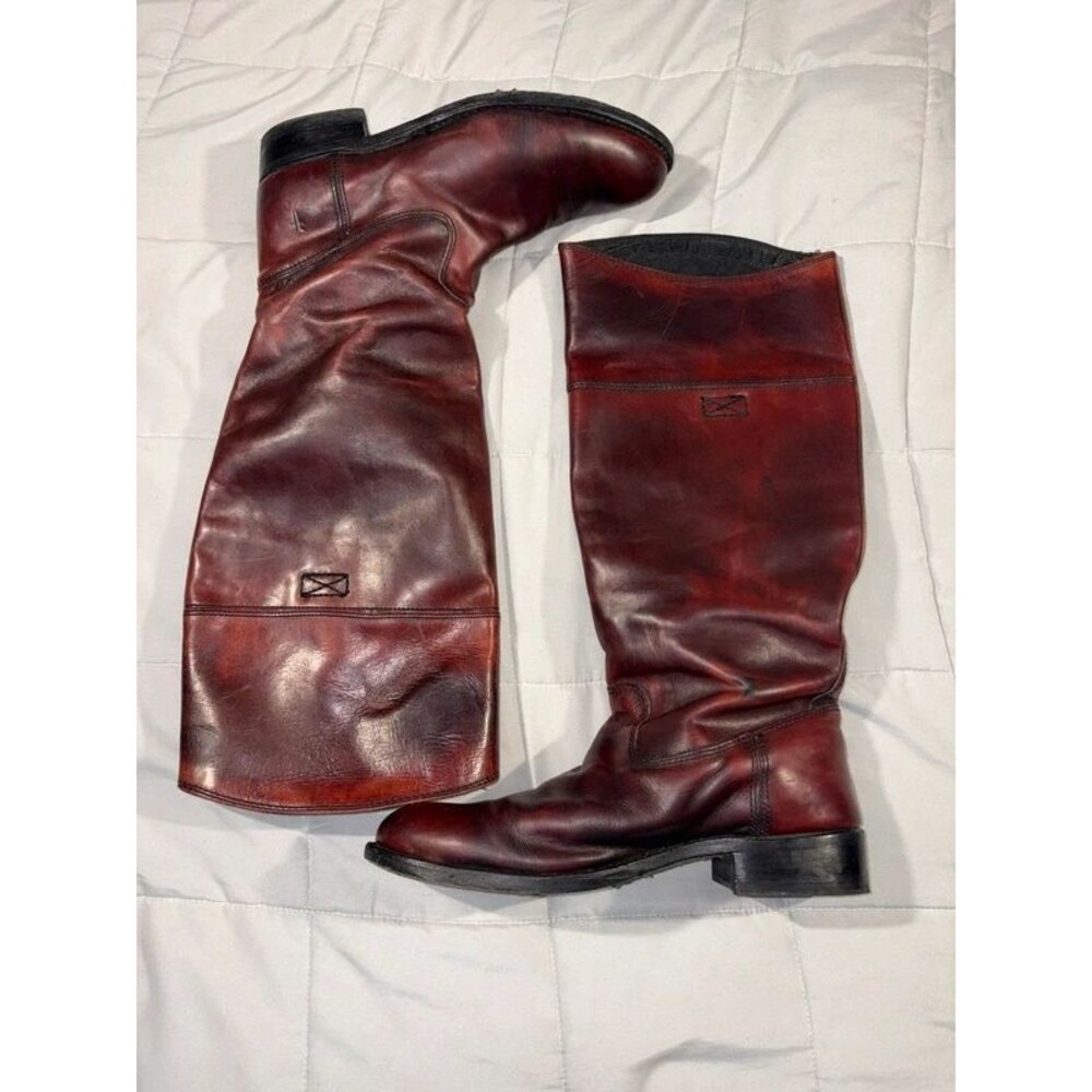 Vtg Frye Equestrian Leather High Riding Tall Boots Sz 9 M